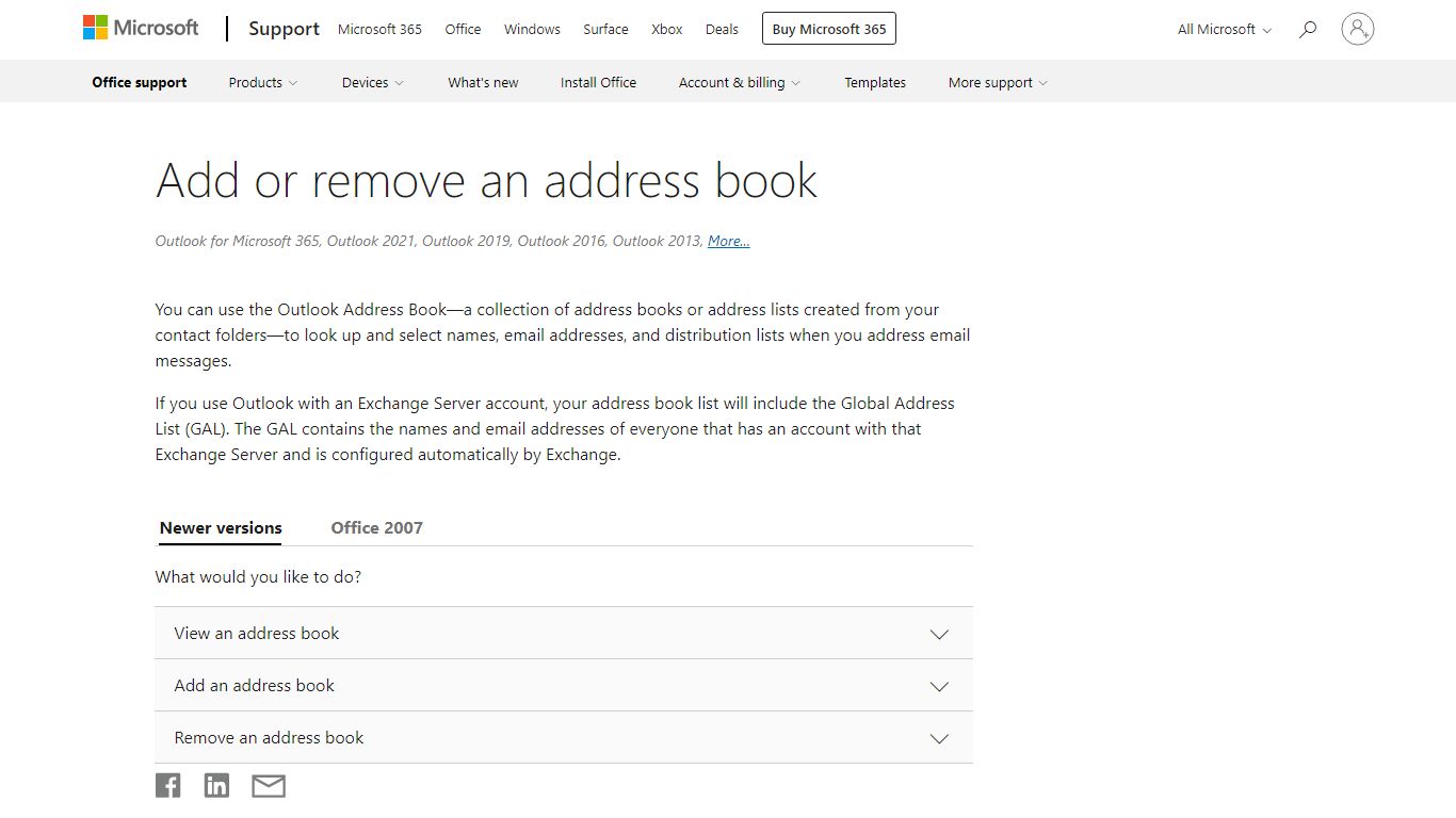 Add or remove an address book - support.microsoft.com